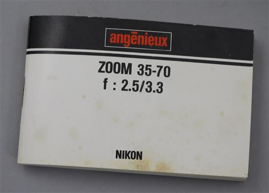 An Angenieux Zoom 35-70 f:2.5 lens,